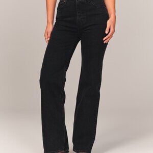 A&F High Rise 90s Relaxed Jean (Black), Original price $90 (list for $35)